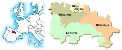 Mapa oblasti Rioja