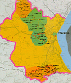 Mapa oblasti Valencia